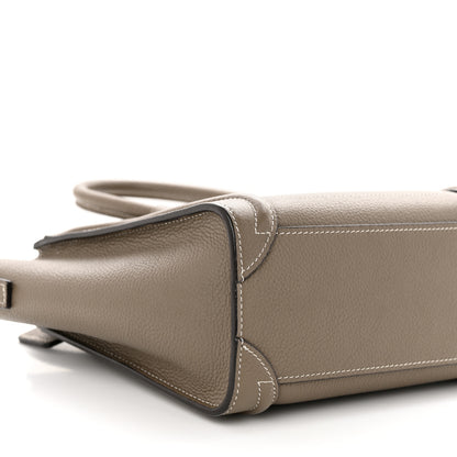 Celine Drummed Calfskin Nano Luggage Souris 9 of 13