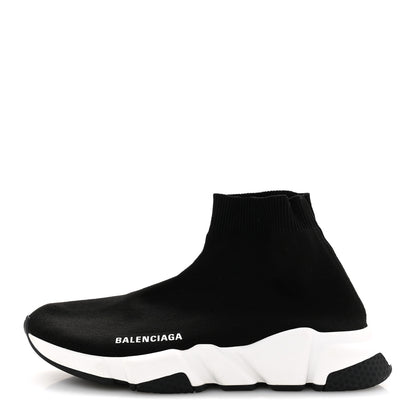 Balenciaga Neoprene Knit Womens Speed Sneakers 39 Black White 1 of 9