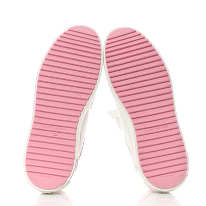 Louis Vuitton Calfskin Time Out Bow Sneakers 41 White Pink 5 of 9