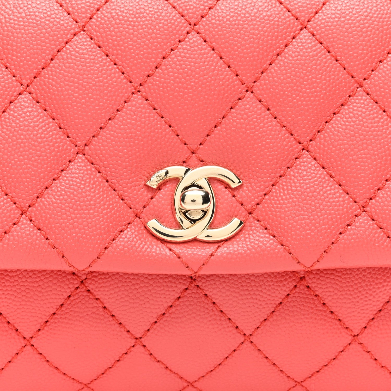 Chanel Caviar Quilted Mini Coco Handle Flap Red 8 of 10