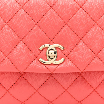 Chanel Caviar Quilted Mini Coco Handle Flap Red 8 of 10