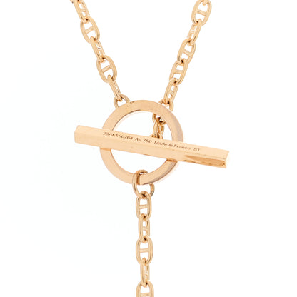 Hermes 18K Rose Gold Diamond GM Chaine D'Ancre Contour Pendant Necklace 4 of 5