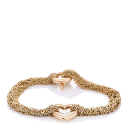 Tiffany 18K Yellow Gold Multi-Strand Heart Toggle Bracelet 1 of 4