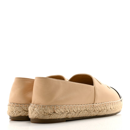 Chanel Lambskin CC Espadrilles 38 Beige Black 4 of 14