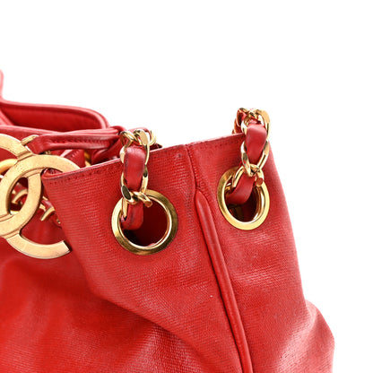 Chanel Lambskin CC Drawstring Shoulder Bag Red 18 of 20