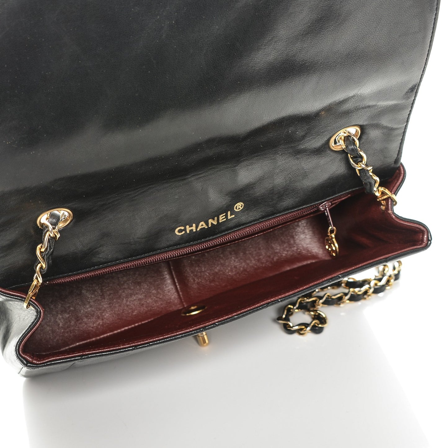 Lambskin Quilted Medium Single Flap Black