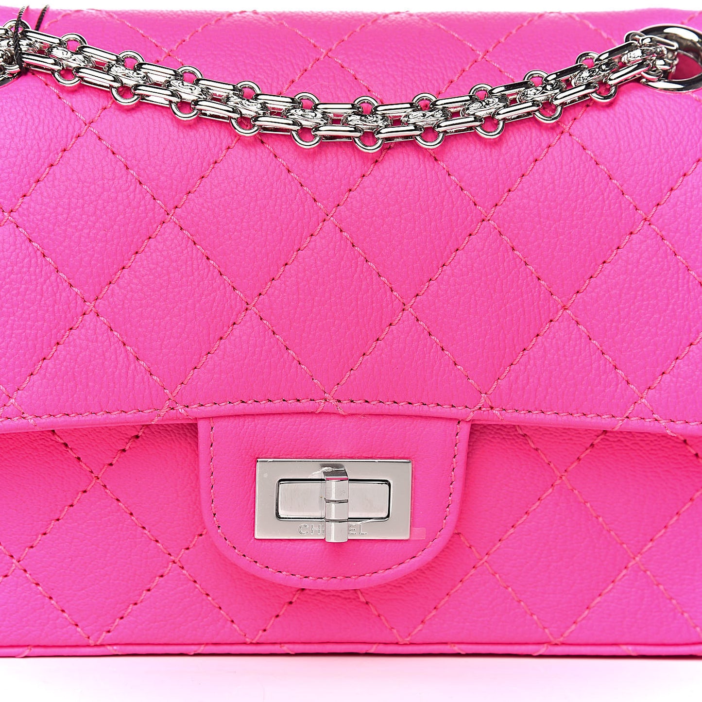Goatskin Quilted 2.55 Reissue Mini Flap Fluorescent Pink