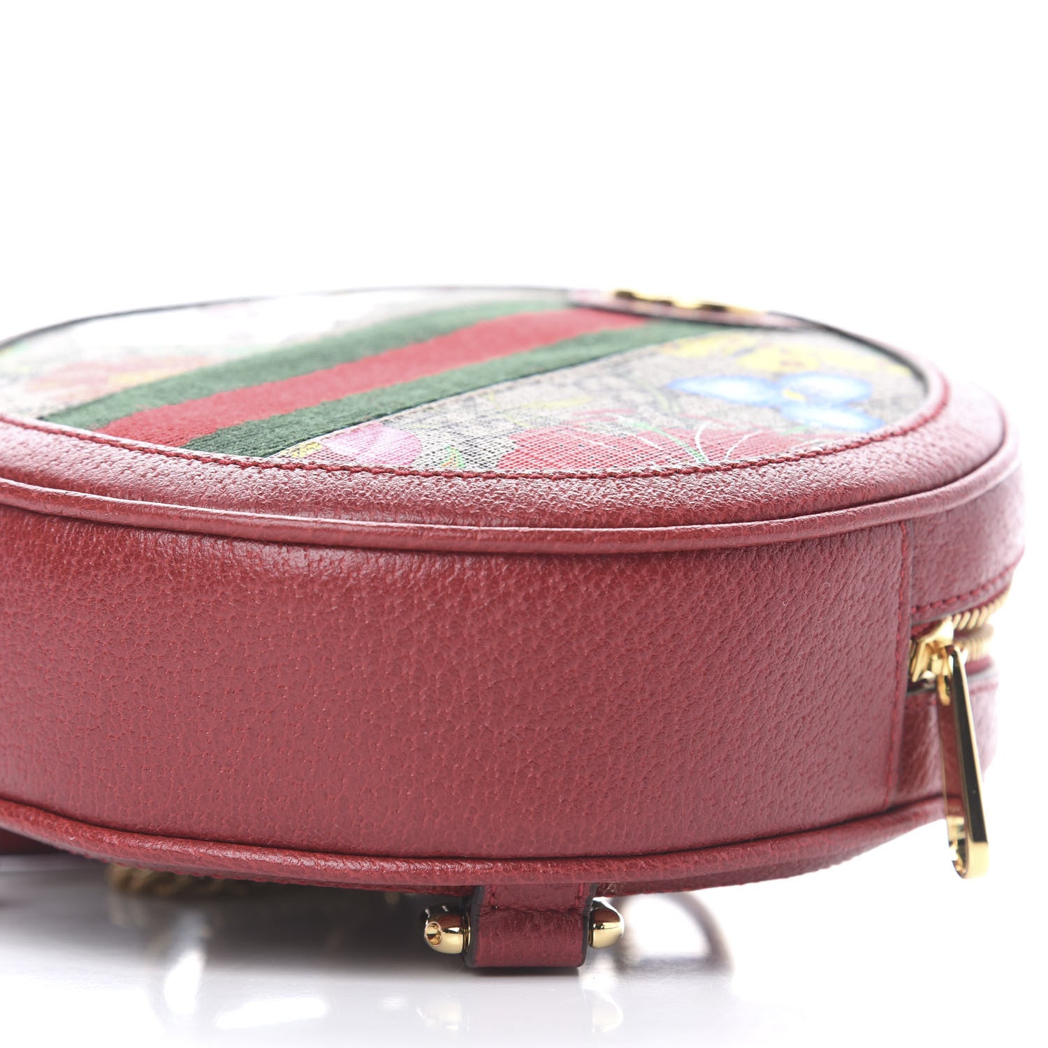 Gucci GG Supreme Monogram Web Flora Mini Ophidia Round Backpack Red 8 of 10