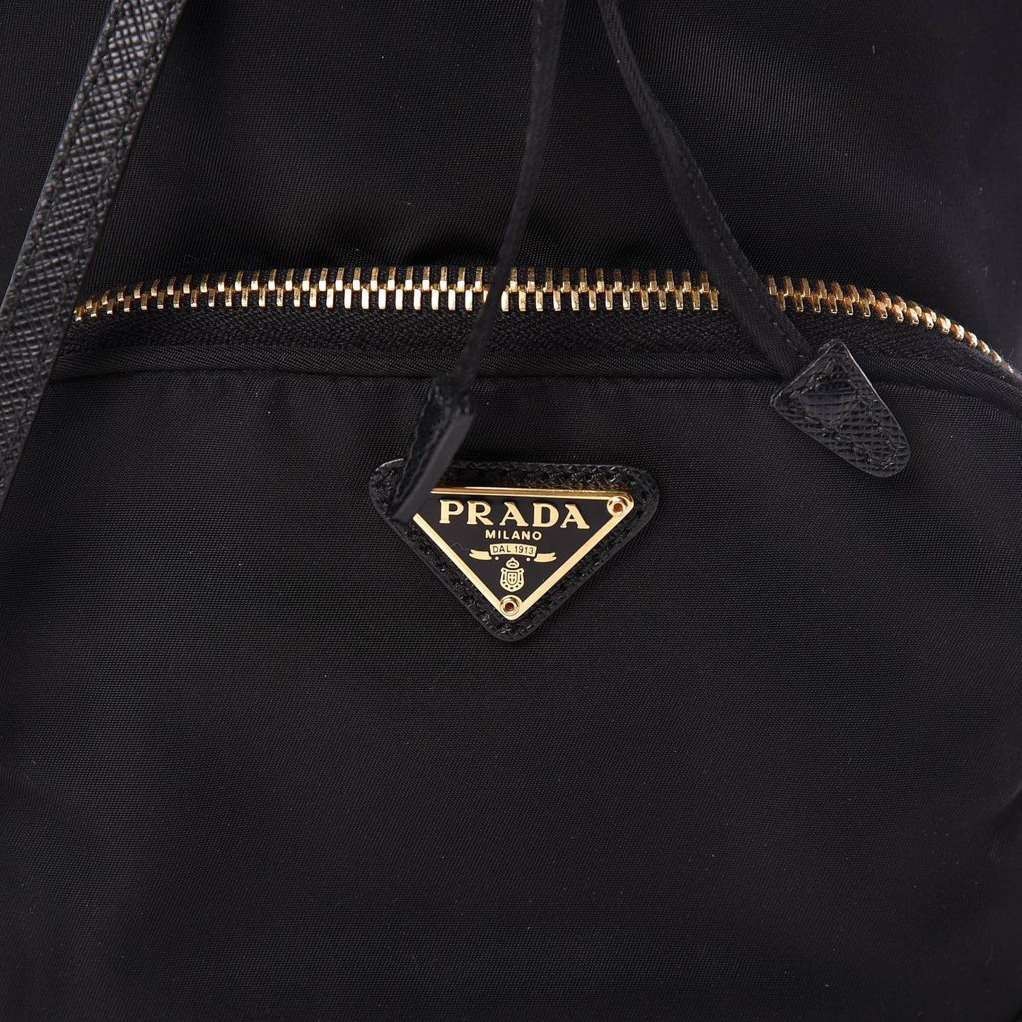 Saffiano Tessuto Nylon Mini Bucket Crossbody Bag Black
