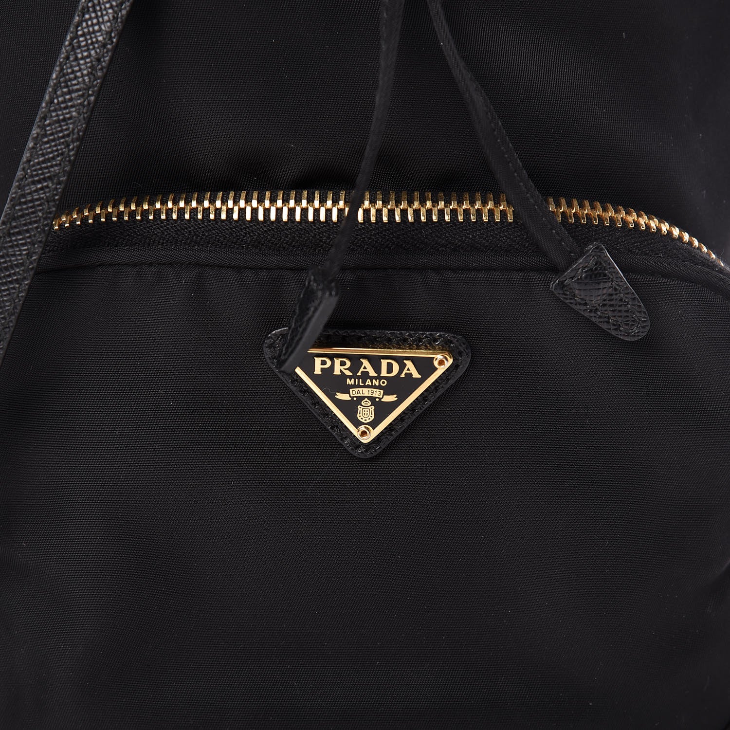 Prada Saffiano Tessuto Nylon Mini Bucket Crossbody Bag Black 7 of 9