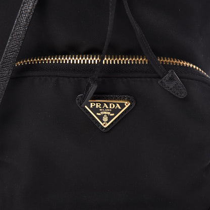 Prada Saffiano Tessuto Nylon Mini Bucket Crossbody Bag Black 7 of 9