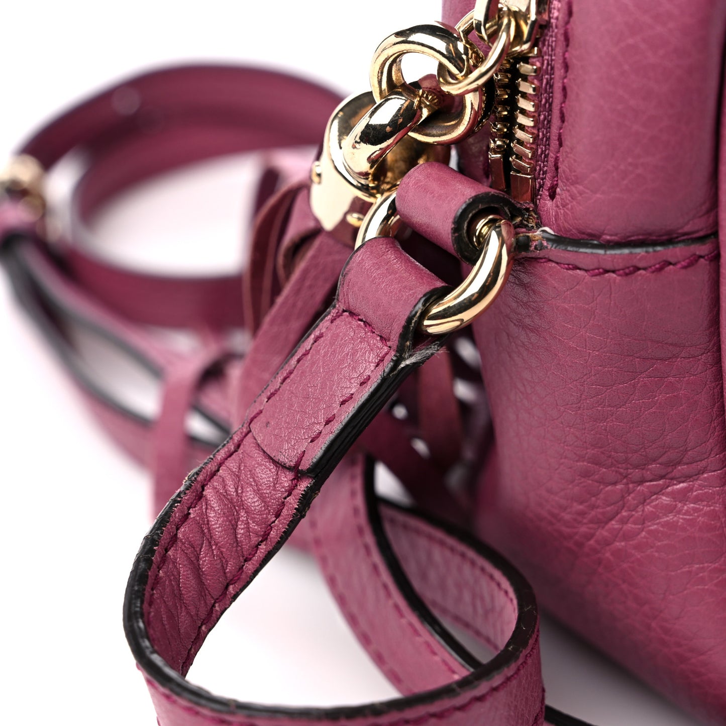 Pebbled Calfskin Small Soho Disco Bag Peonia Flower