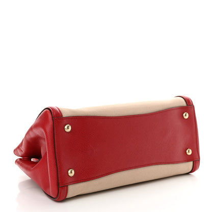 Prada Canapa Saffiano Cuir Tote Corda Fuoco 4 of 17