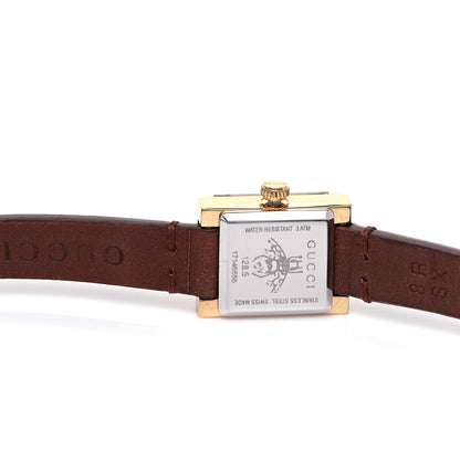 Gucci Stainless Steel Calfskin Mother of Pearl 14mm G-Frame Square Double Wrap Quartz Watch 4 of 5