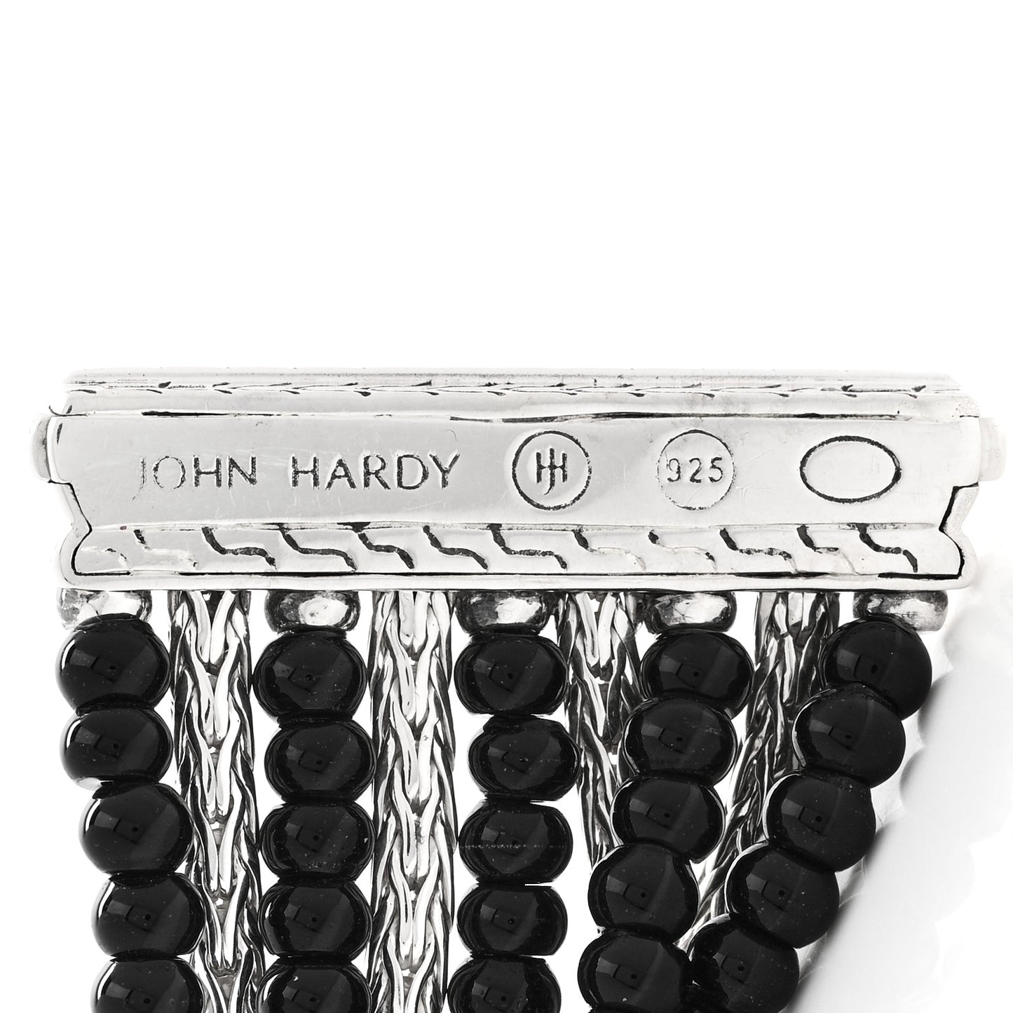 Sterling Silver Black Onyx Multi Strand Bracelet