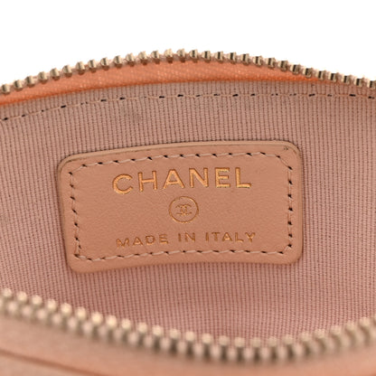 Chanel Caviar Quilted Zip Card Holder Wallet Light Beige 6 of 10