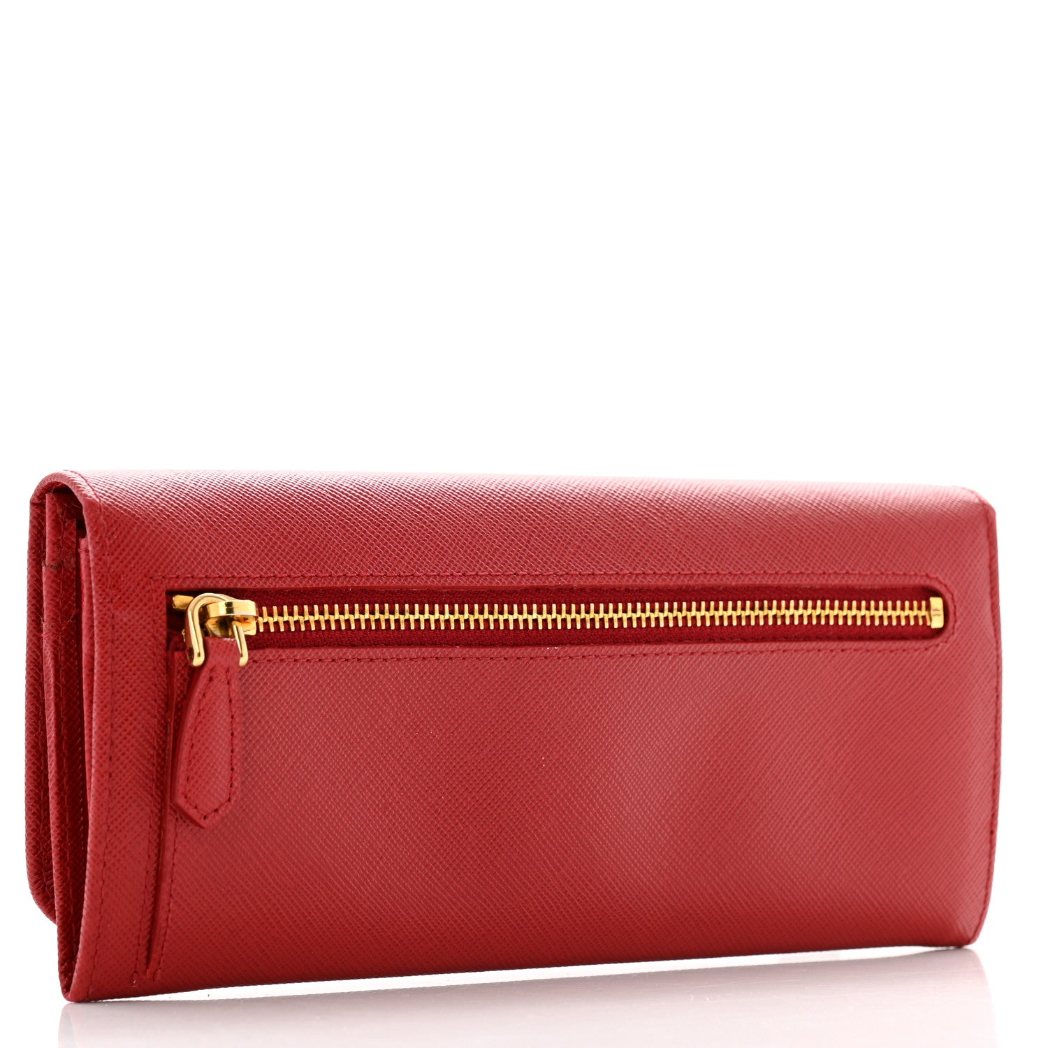 Prada Saffiano Fiocco Bow Continental Wallet Fuoco 3 of 10