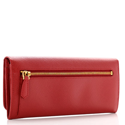 Prada Saffiano Fiocco Bow Continental Wallet Fuoco 3 of 10