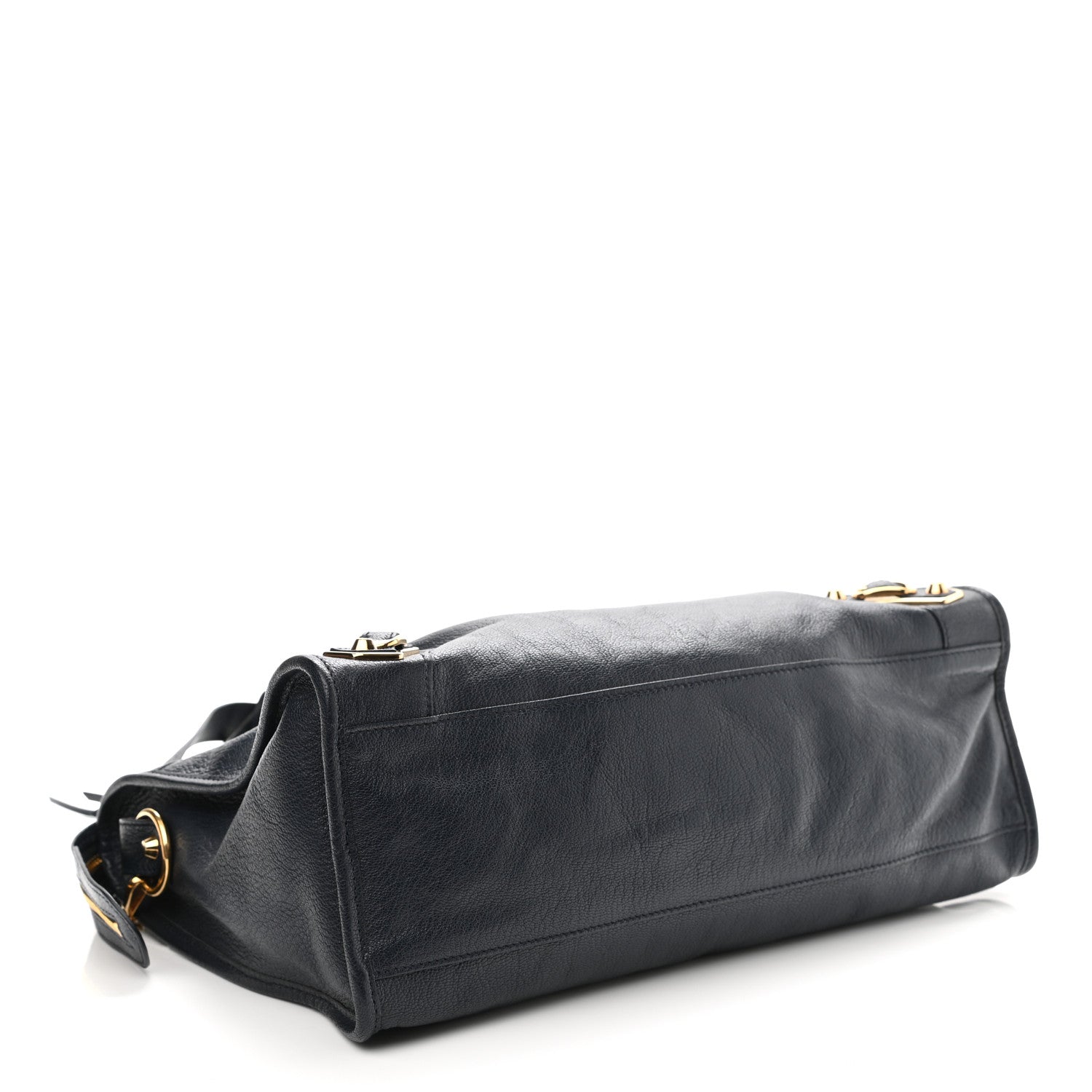 Balenciaga Chevre Gold Metallic Edge Hardware City Bleu Nuit Dark Sea 4 of 12