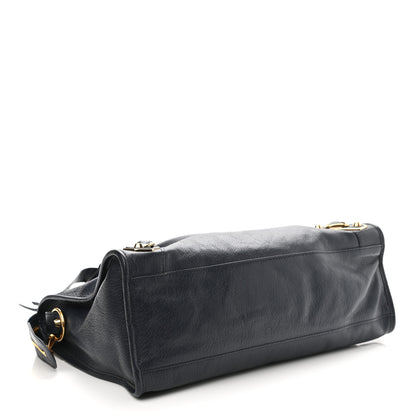 Balenciaga Chevre Gold Metallic Edge Hardware City Bleu Nuit Dark Sea 4 of 12