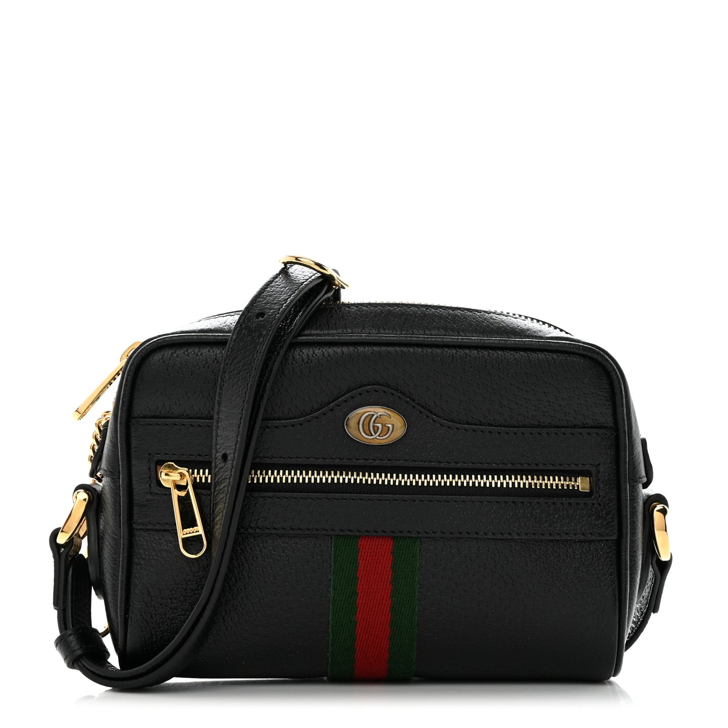 Calfskin Web Mini Ophidia Shoulder Bag Black