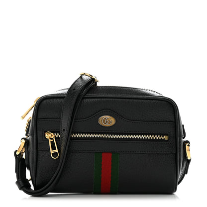 Gucci Calfskin Web Mini Ophidia Shoulder Bag Black 1 of 10