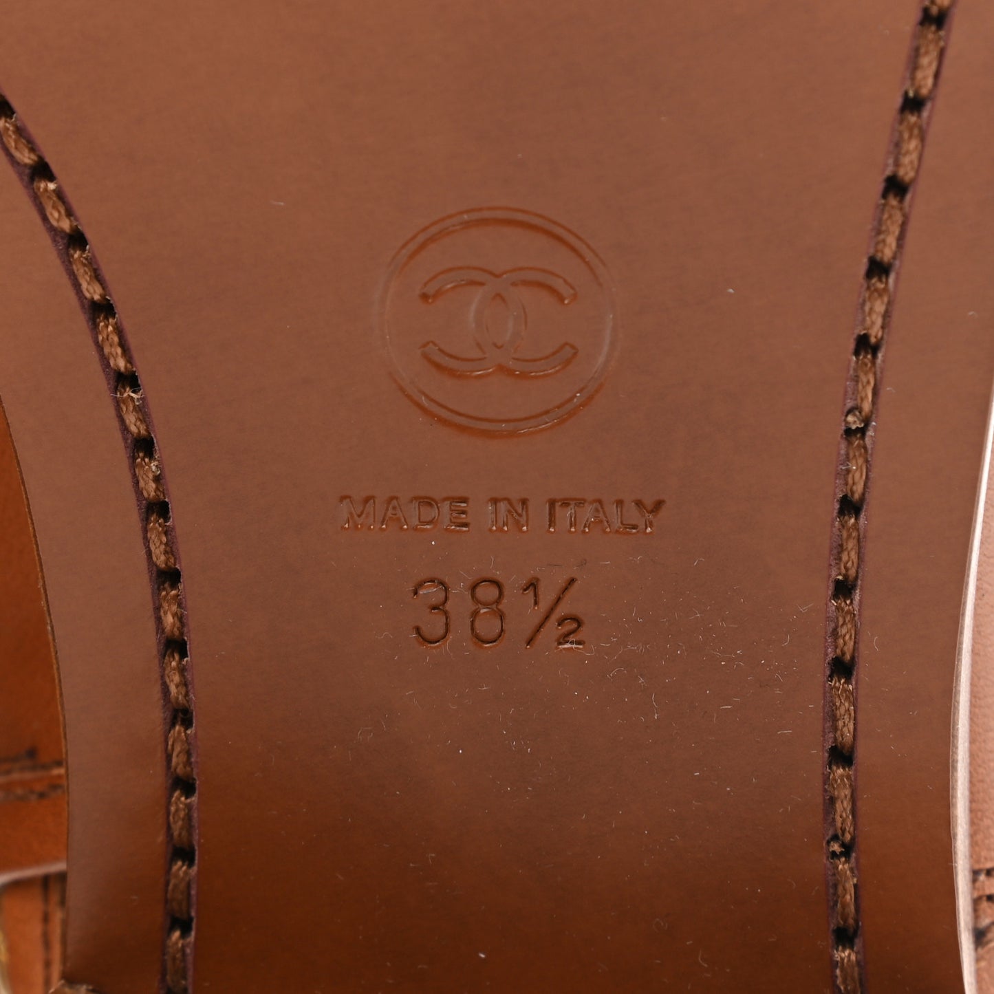 Calfskin CC Logo Mid Calf Boots 38.5 Caramel