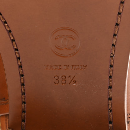 Chanel Calfskin CC Logo Mid Calf Boots 38.5 Caramel 6 of 12