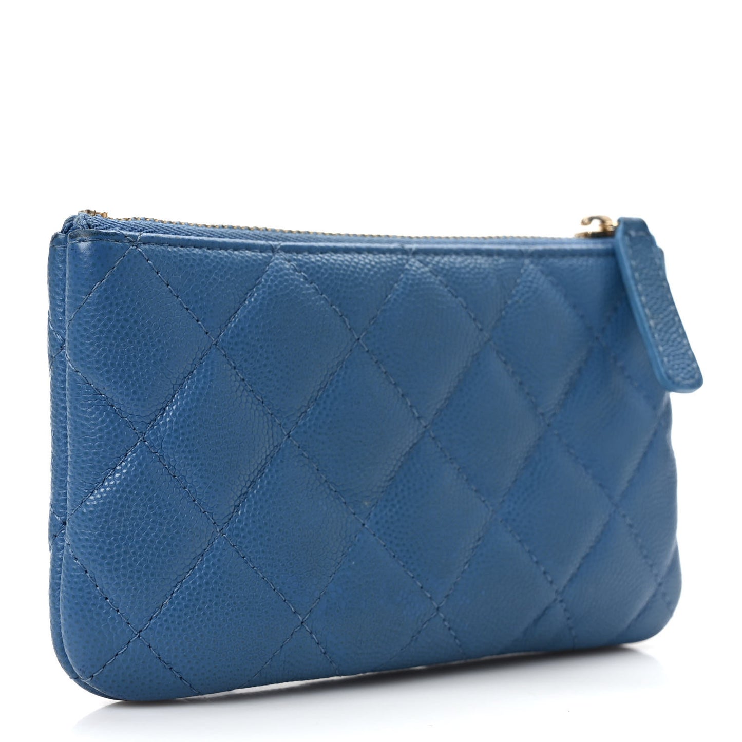 Caviar Quilted Small Pouch Blue