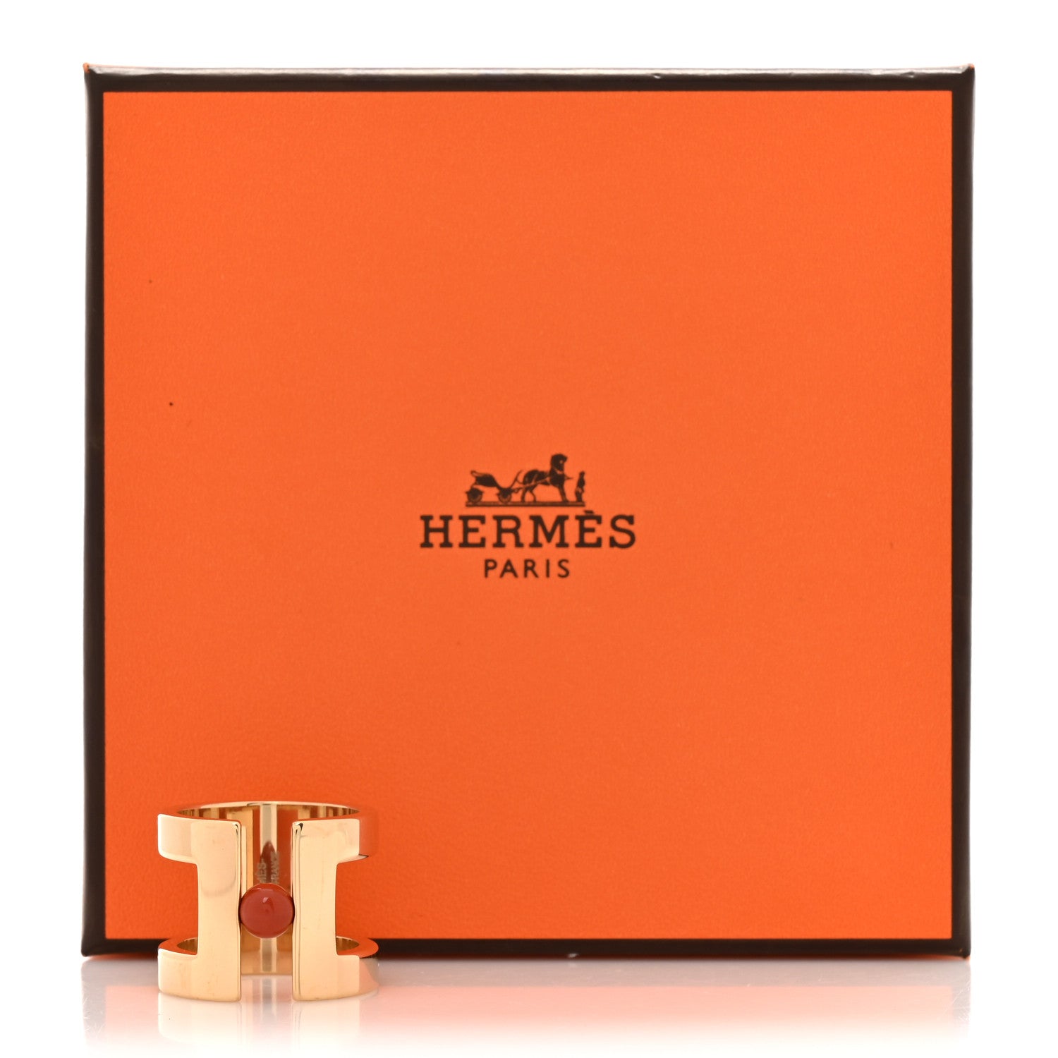 Hermes Permabrass H Perle Scarf Ring Rouge 5 of 5
