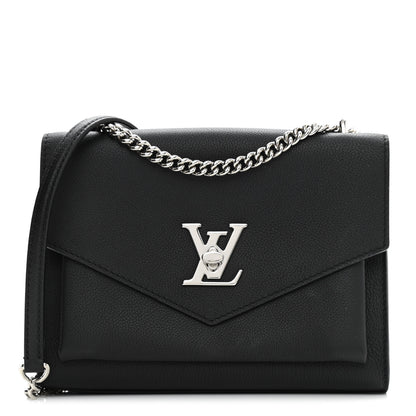 Louis Vuitton Soft Calfskin Mylockme Chain Bag BB Black 1 of 11