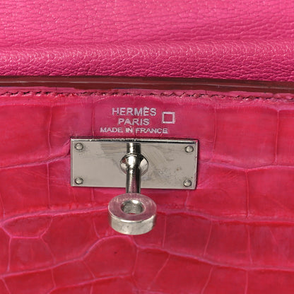 Hermes Shiny Alligator Kelly Tri-Fold Longue Wallet 6 of 11