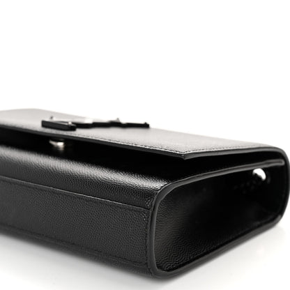 Saint Laurent Grain De Poudre Small Monogram Monochrome Kate Satchel Black 9 of 9