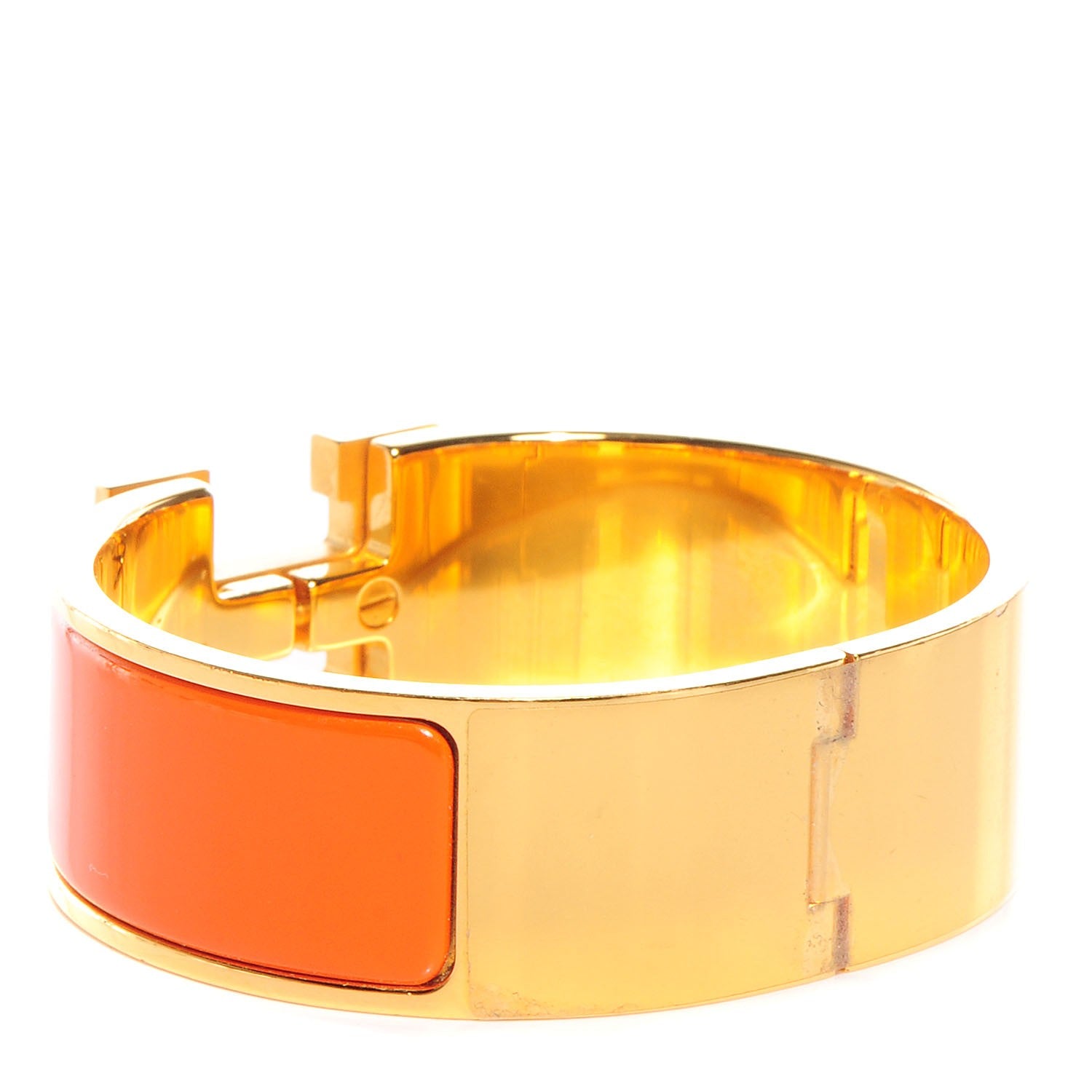 Hermes Enamel Wide Clic Clac H Bracelet PM Orange 3 of 6