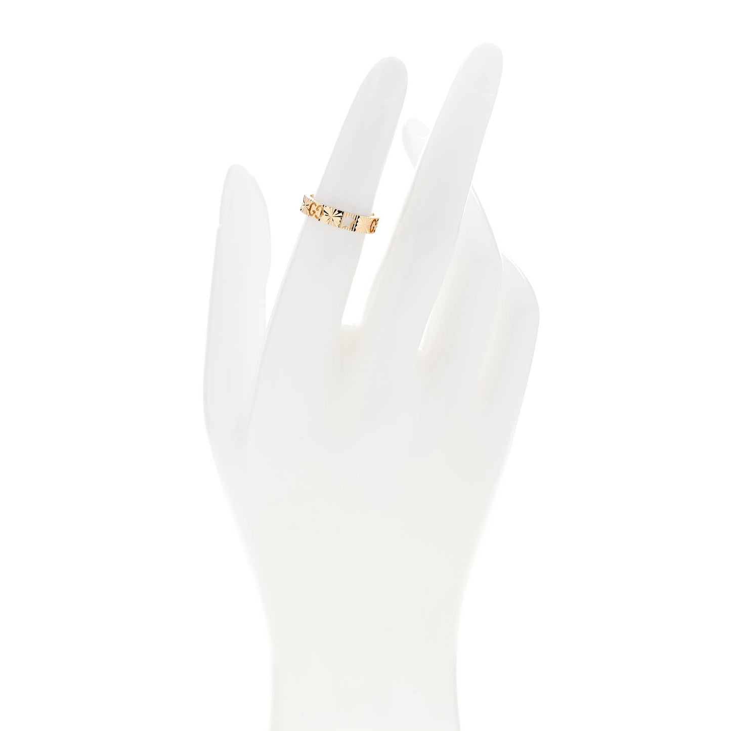 18K Yellow Gold Icon Stars Band Ring 49 4.75
