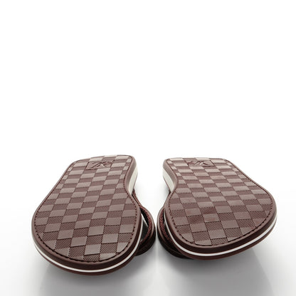 Louis Vuitton Mens Rubber Damier Keys Thong Sandals 6 Bordeaux 5 of 8