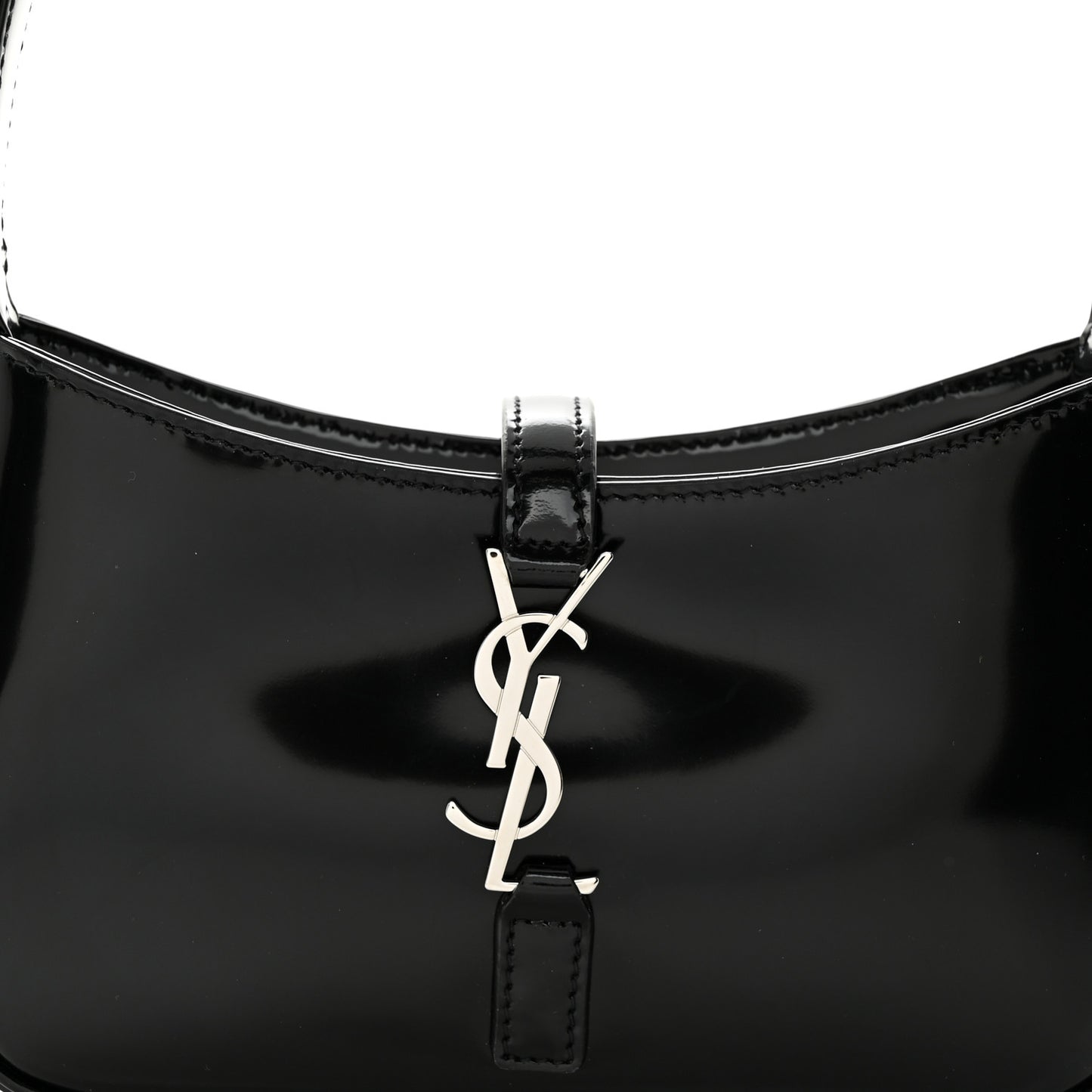 Patent Calfskin Le 5 A 7 Mini Hobo Black