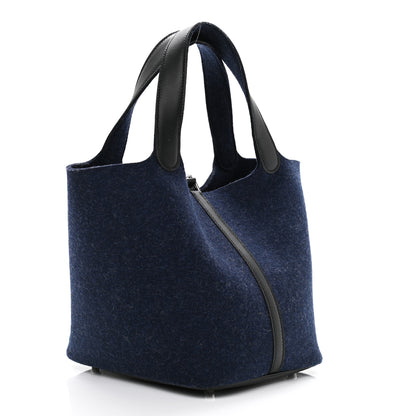 Hermes Feutre Swift Picotin Lock 22 MM Bleu Nuit Black 2 of 9