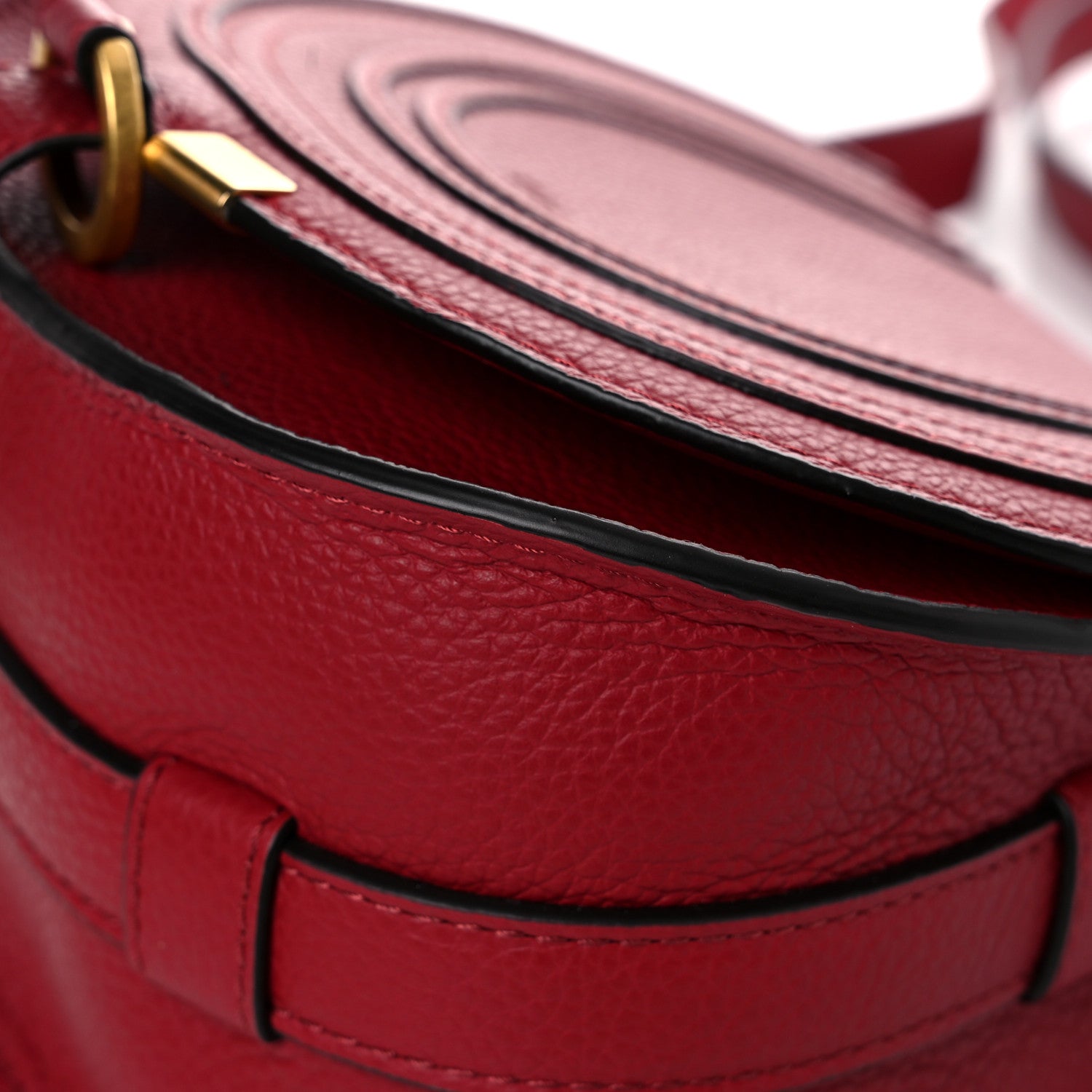 Chloe Calfskin Mini Marcie Round Crossbody Bag Red 9 of 12