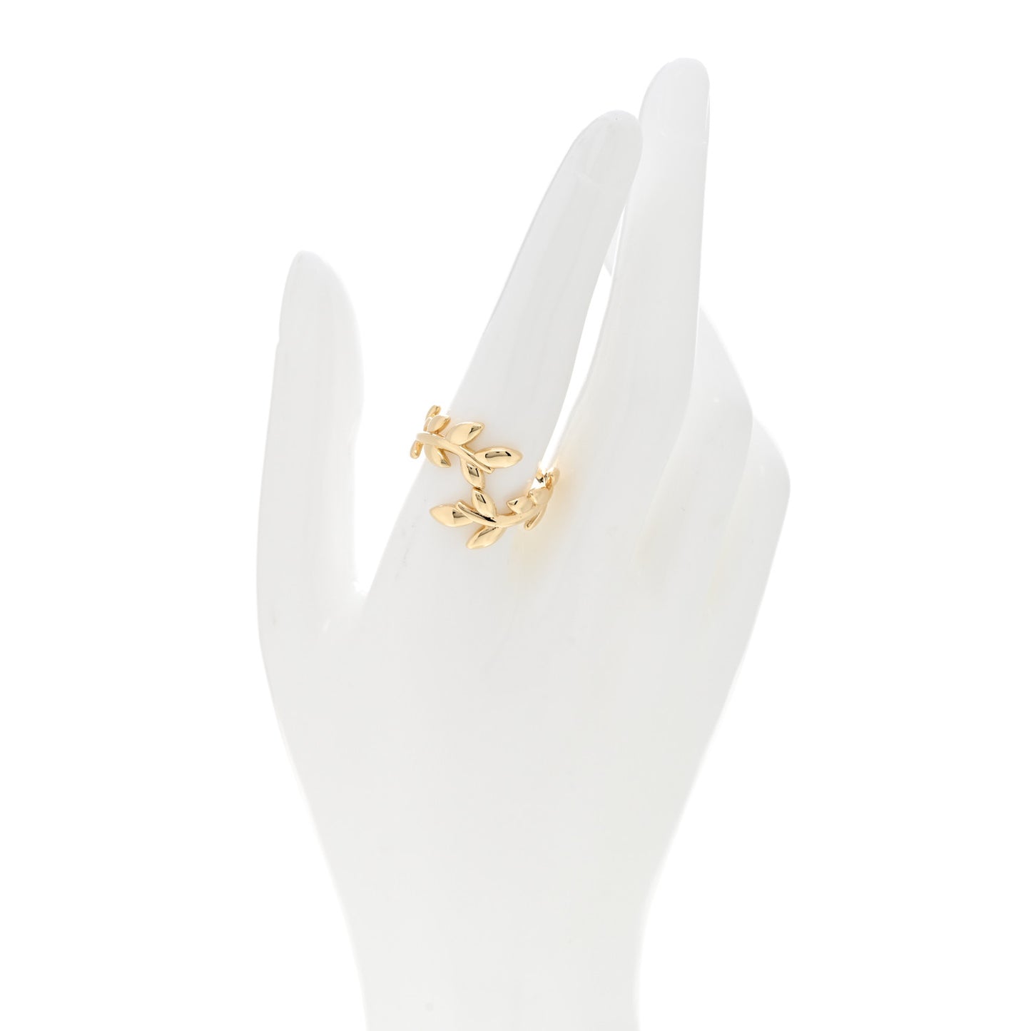 18K Yellow Gold Paloma Picasso Olive Leaf Bypass Ring 58 8.5