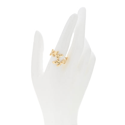 Tiffany 18K Yellow Gold Paloma Picasso Olive Leaf Bypass Ring 58 8.5 2 of 5