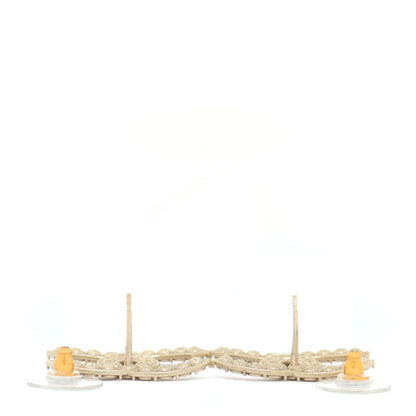 Chanel Crystal CC Large Stud Earrings Gold 3 of 5