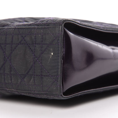Christian Dior Nylon Cannage Shopper Tote Black Purple 9 of 11