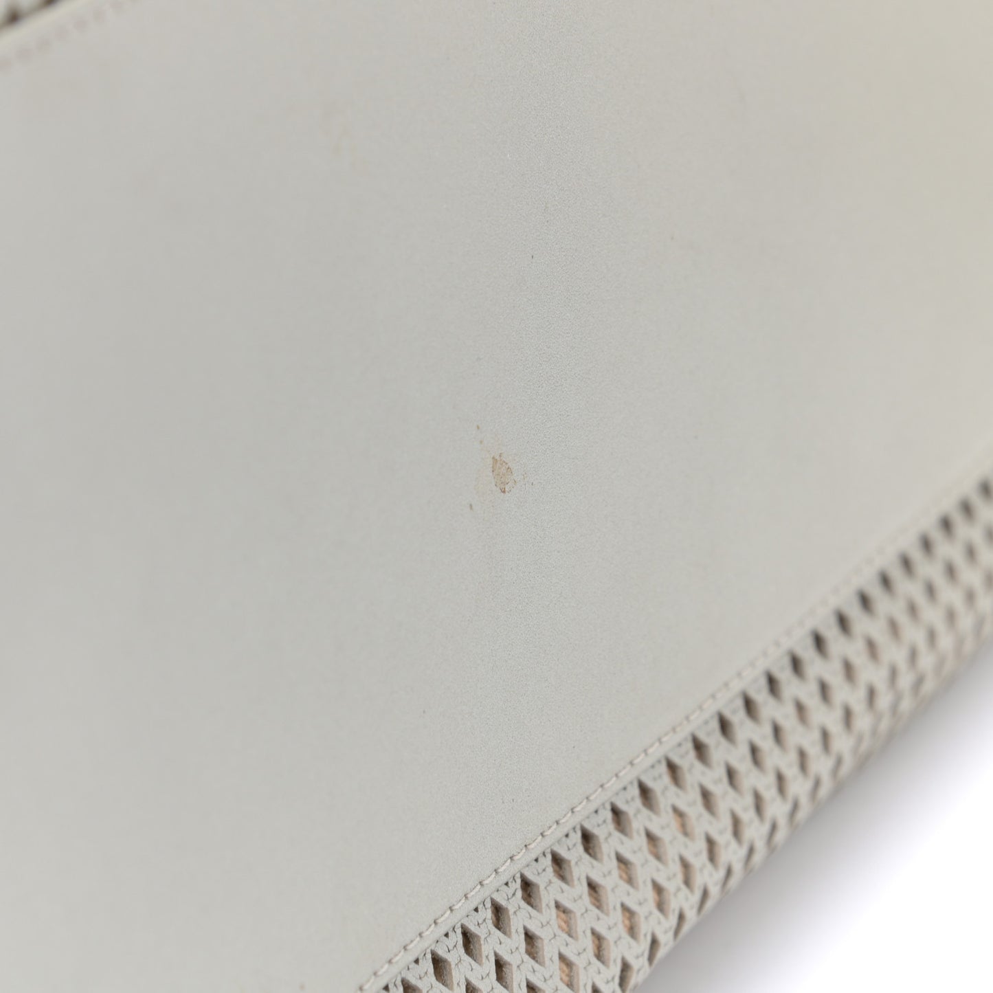 Metallic Calfskin Perforated Up In The Air Tote Silver