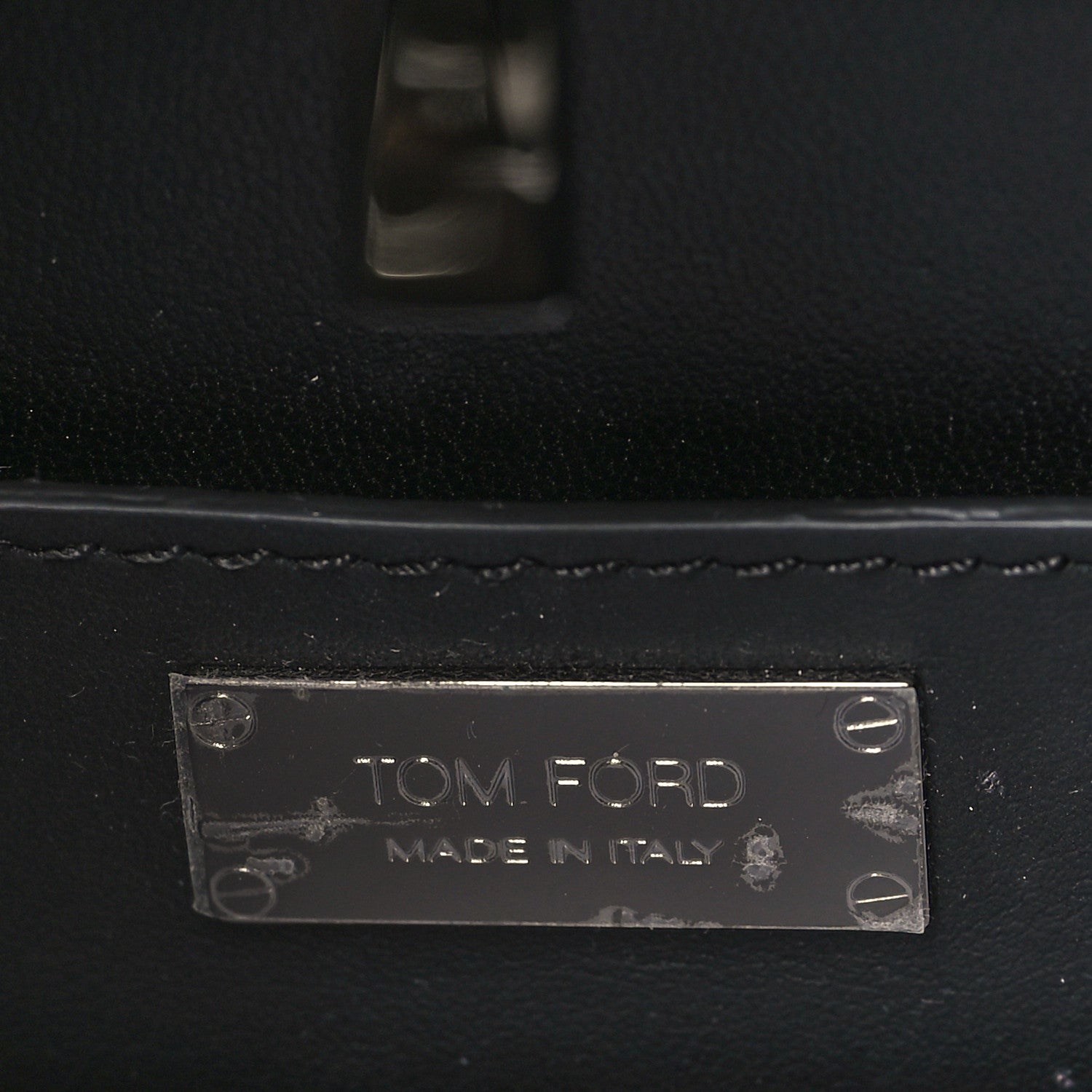 Tom Ford Patent Cosmo T Lock Chain Bag Black 5 of 7