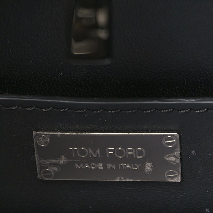 Tom Ford Patent Cosmo T Lock Chain Bag Black 5 of 7