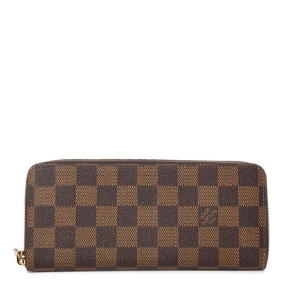 Louis Vuitton Damier Ebene Clemence Wallet Rose Ballerine 1 of 10