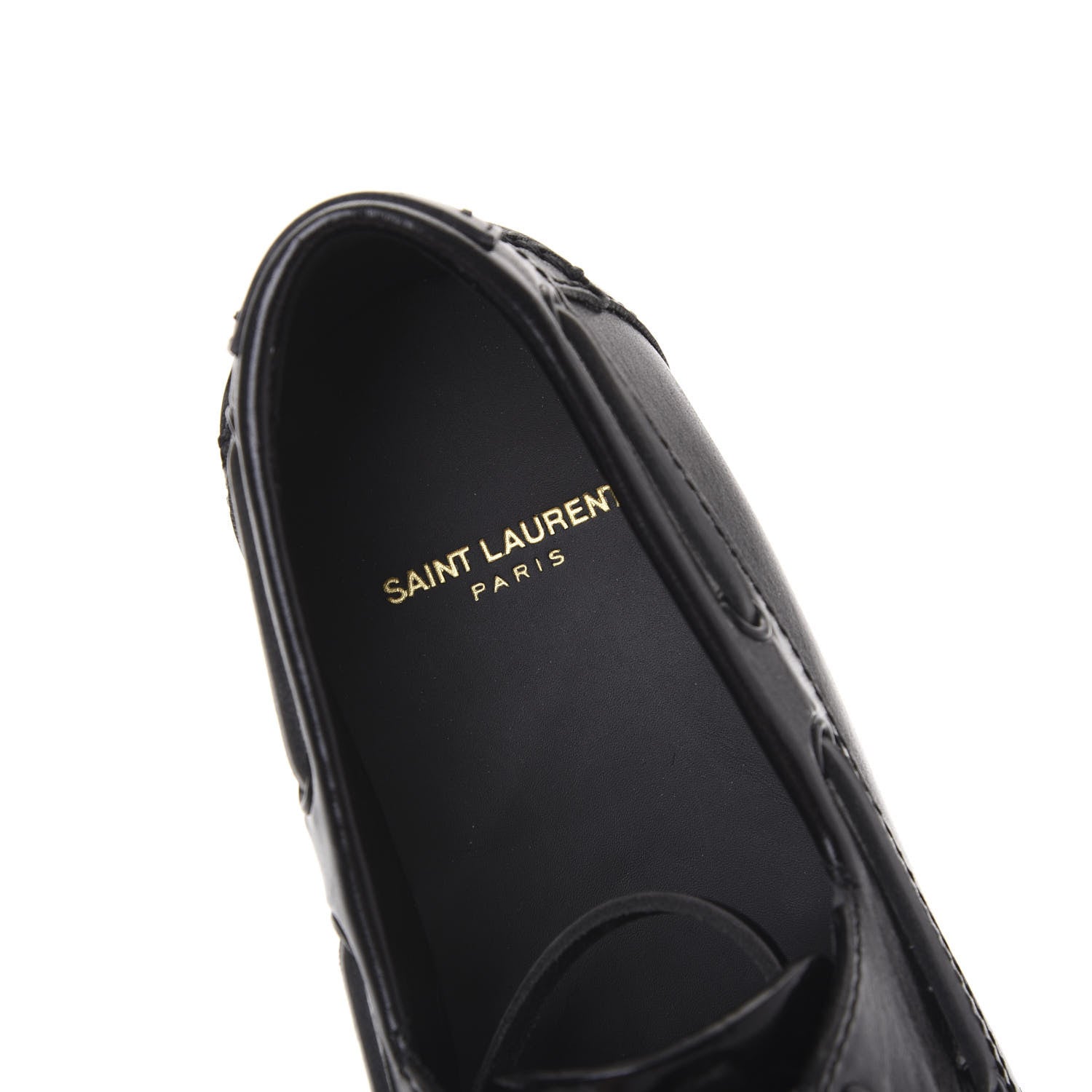 Saint Laurent Moroder Calfskin Mens Deck 20 Loafers 39 Black 7 of 9