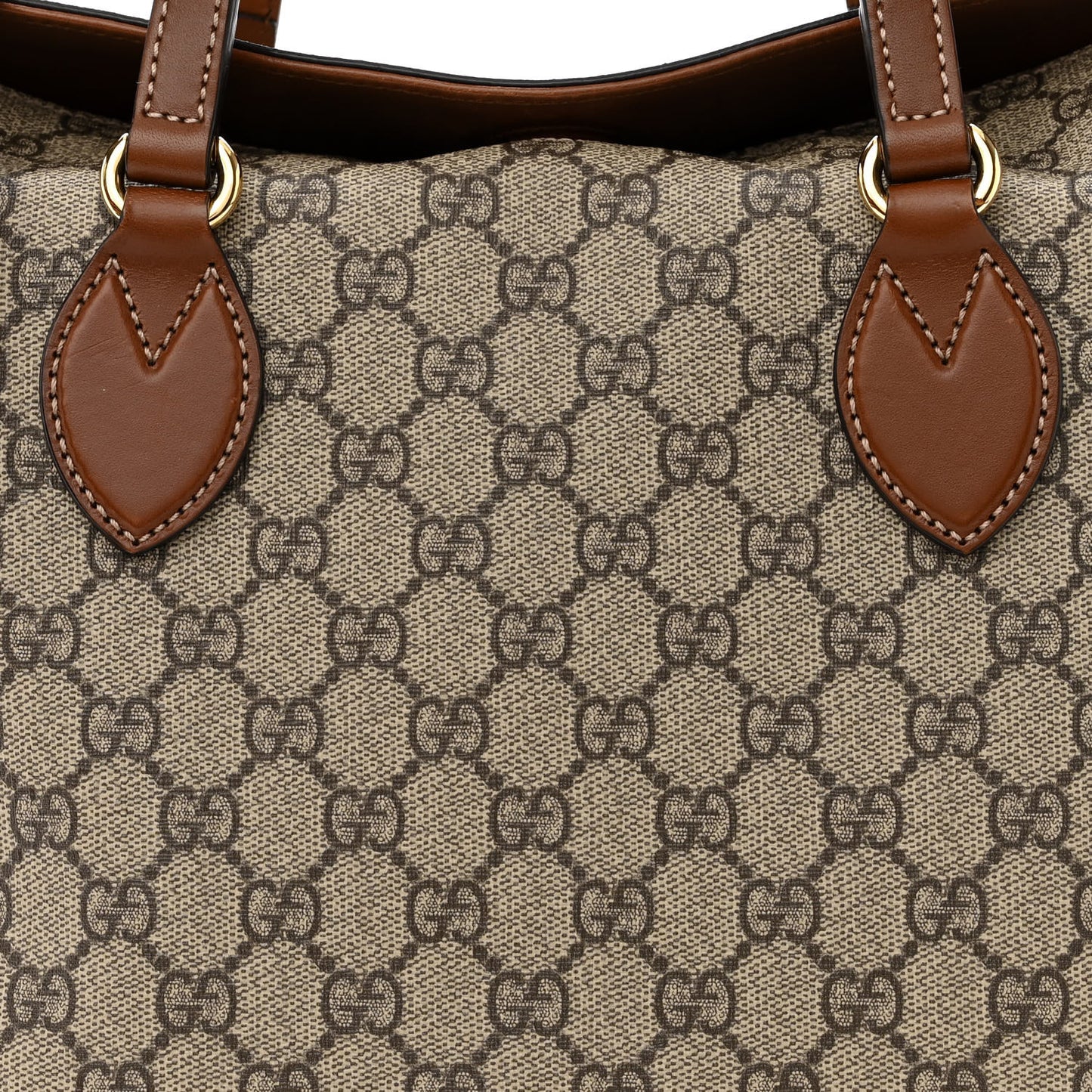 GG Supreme Monogram Linea A Foldover Tote Brown