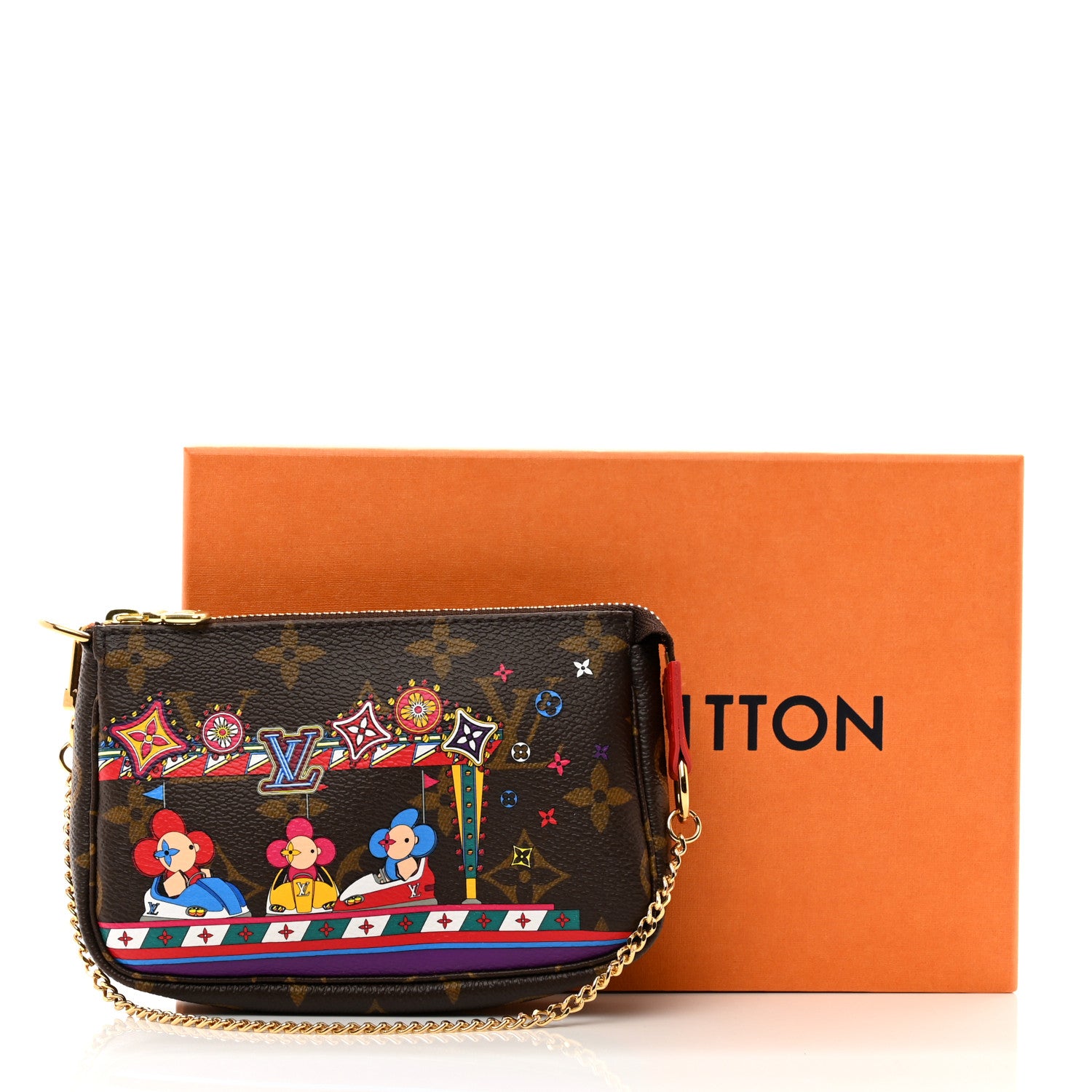 Louis Vuitton Monogram 2020 Christmas Animation Bumper Cars Mini Pochette Accessories Coquelicot 3 of 7